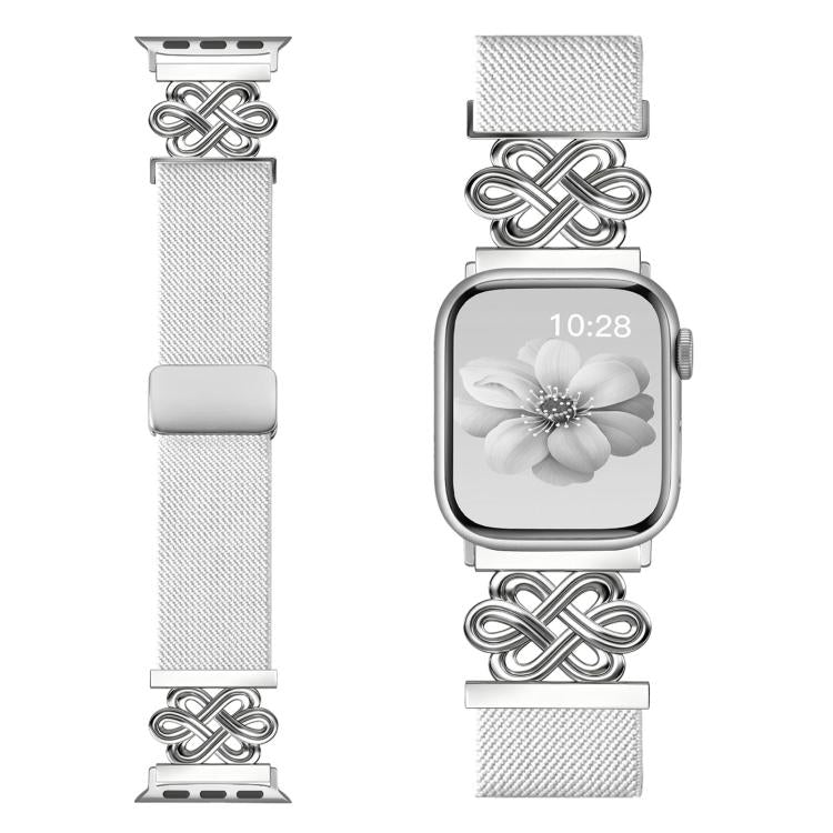 xDfind 中国結びナイロン編み磁気バックルウォッチバンド、Apple Watch 42 / 44 / 45 / 46 / 49mm用、Apple Watch 38 / 40 / 41 / S11 42mm用