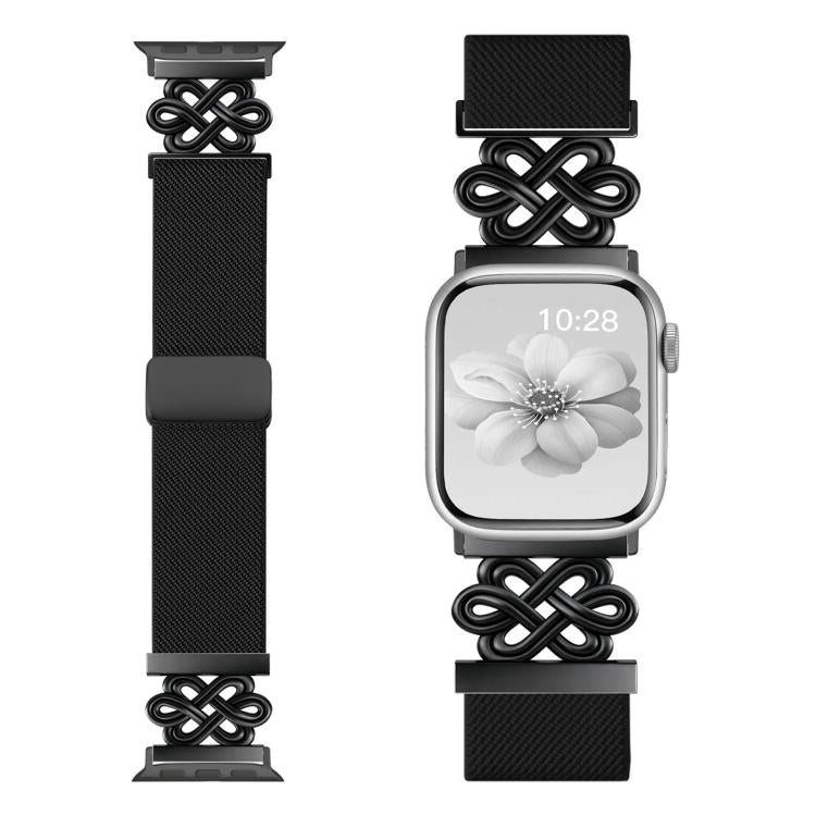xDfind 中国結びナイロン編み磁気バックルウォッチバンド、Apple Watch 42 / 44 / 45 / 46 / 49mm用、Apple Watch 38 / 40 / 41 / S11 42mm用