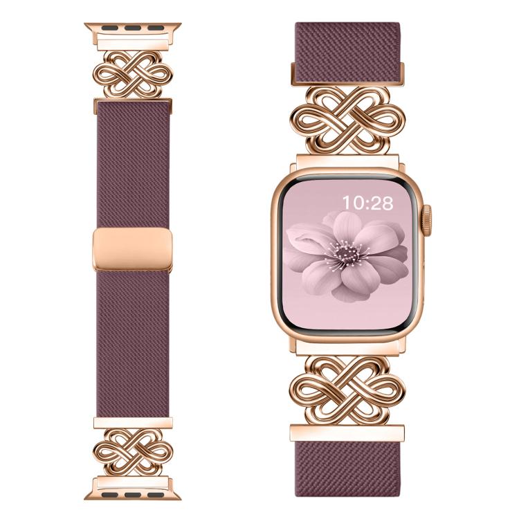 xDfind 中国結びナイロン編み磁気バックルウォッチバンド、Apple Watch 42 / 44 / 45 / 46 / 49mm用、Apple Watch 38 / 40 / 41 / S11 42mm用