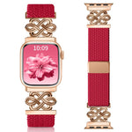xDfind 中国結びナイロン虹色編み磁気バックルウォッチバンド、Apple Watch 42 / 44 / 45 / 46 / 49mm用、Apple Watch 38 / 40 / 41 / S11 42mm用