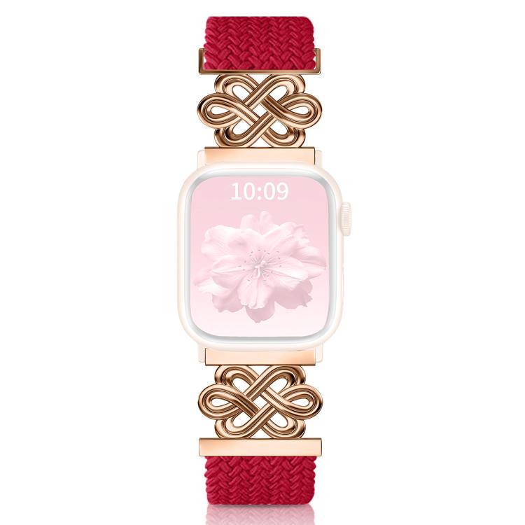 xDfind 中国結びナイロン虹色編み磁気バックルウォッチバンド、Apple Watch 42 / 44 / 45 / 46 / 49mm用、Apple Watch 38 / 40 / 41 / S11 42mm用