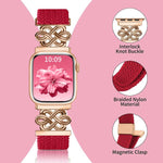 xDfind 中国結びナイロン虹色編み磁気バックルウォッチバンド、Apple Watch 42 / 44 / 45 / 46 / 49mm用、Apple Watch 38 / 40 / 41 / S11 42mm用