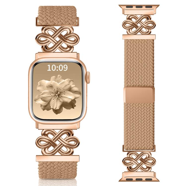 xDfind 中国結びナイロン虹色編み磁気バックルウォッチバンド、Apple Watch 42 / 44 / 45 / 46 / 49mm用、Apple Watch 38 / 40 / 41 / S11 42mm用