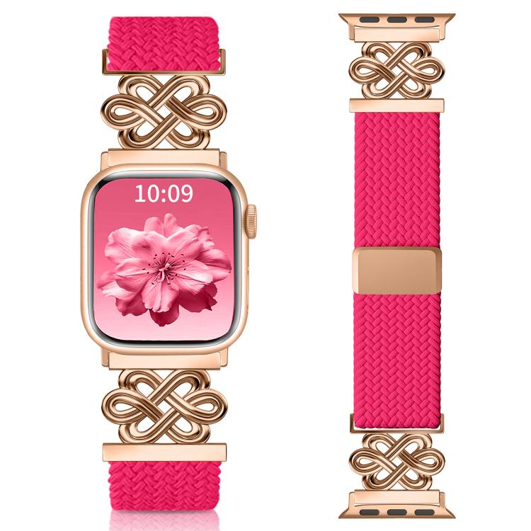 xDfind 中国結びナイロン虹色編み磁気バックルウォッチバンド、Apple Watch 42 / 44 / 45 / 46 / 49mm用、Apple Watch 38 / 40 / 41 / S11 42mm用