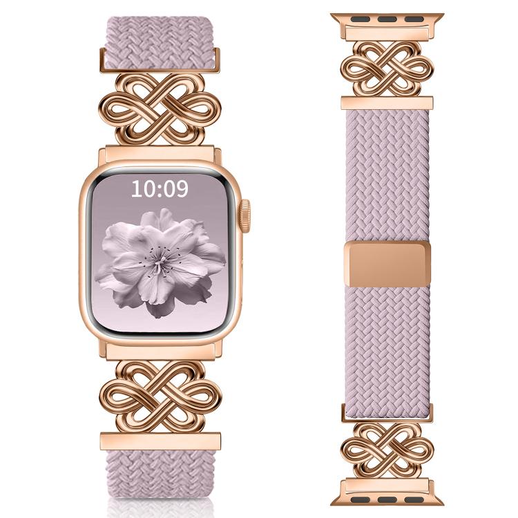 xDfind 中国結びナイロン虹色編み磁気バックルウォッチバンド、Apple Watch 42 / 44 / 45 / 46 / 49mm用、Apple Watch 38 / 40 / 41 / S11 42mm用