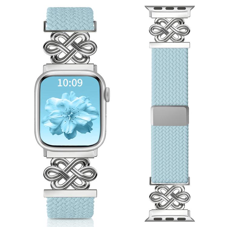 xDfind 中国結びナイロン虹色編み磁気バックルウォッチバンド、Apple Watch 42 / 44 / 45 / 46 / 49mm用、Apple Watch 38 / 40 / 41 / S11 42mm用