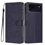 ツリーキャット型押しフリップヴィーガンレザーフォンケース、iPhone 17e / 16e用、iPhone 17 Pro Max用、iPhone 17 Pro用、iPhone 17用、iPhone Air用、iPhone 16 Pro Max用