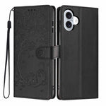ツリーキャット型押しフリップヴィーガンレザーフォンケース、iPhone 17e / 16e用、iPhone 17 Pro Max用、iPhone 17 Pro用、iPhone 17用、iPhone Air用、iPhone 16 Pro Max用