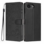 ツリーキャット型押しフリップヴィーガンレザーフォンケース、iPhone 17e / 16e用、iPhone 17 Pro Max用、iPhone 17 Pro用、iPhone 17用、iPhone Air用、iPhone 16 Pro Max用