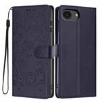 ツリーキャット型押しフリップヴィーガンレザーフォンケース、iPhone 17e / 16e用、iPhone 17 Pro Max用、iPhone 17 Pro用、iPhone 17用、iPhone Air用、iPhone 16 Pro Max用