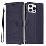 ツリーキャット型押しフリップヴィーガンレザーフォンケース、iPhone 17e / 16e用、iPhone 17 Pro Max用、iPhone 17 Pro用、iPhone 17用、iPhone Air用、iPhone 16 Pro Max用