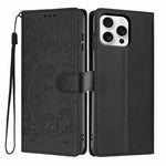 ツリーキャット型押しフリップヴィーガンレザーフォンケース、iPhone 16 Pro用、iPhone 16 Plus用、iPhone 16用、iPhone 15 Pro Max用、iPhone 15 Pro用、iPhone 15 Plus用