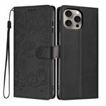 ツリーキャット型押しフリップヴィーガンレザーフォンケース、iPhone 16 Pro用、iPhone 16 Plus用、iPhone 16用、iPhone 15 Pro Max用、iPhone 15 Pro用、iPhone 15 Plus用