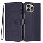 ツリーキャット型押しフリップヴィーガンレザーフォンケース、iPhone 16 Pro用、iPhone 16 Plus用、iPhone 16用、iPhone 15 Pro Max用、iPhone 15 Pro用、iPhone 15 Plus用
