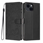 ツリーキャット型押しフリップヴィーガンレザー携帯ケース、iPhone 15用、iPhone 14 Plus用、iPhone 14用、iPhone 14 Pro用、iPhone 14 Pro Max用、iPhone 13 Pro Max用