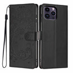 ツリーキャット型押しフリップヴィーガンレザー携帯ケース、iPhone 15用、iPhone 14 Plus用、iPhone 14用、iPhone 14 Pro用、iPhone 14 Pro Max用、iPhone 13 Pro Max用