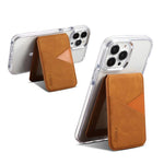 ESEBLE S1 Retro Vegan Leather Texture Magnetic RFID Mobile Phone Card Slots Holder