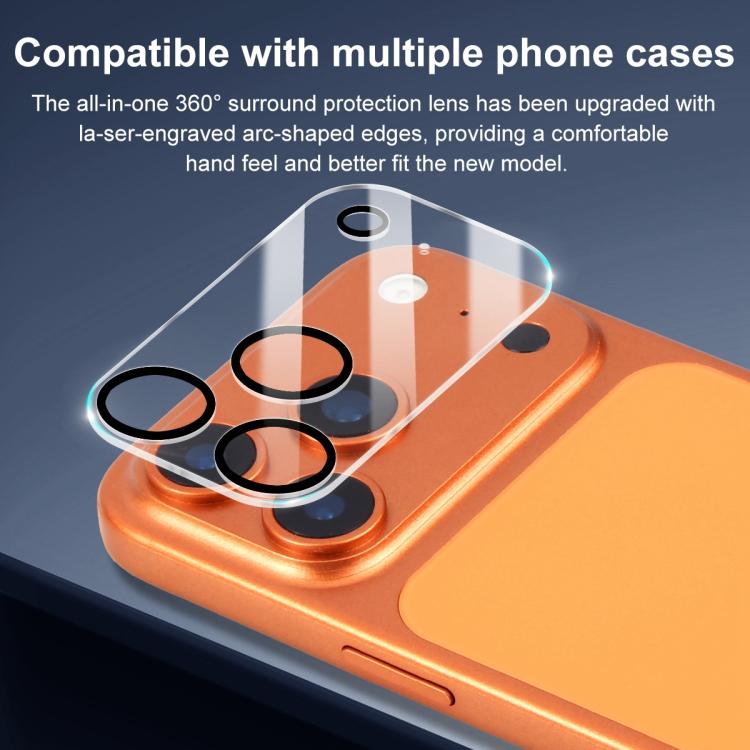 XDcase 5個セット シルクスクリーン一体型 強化ガラス バックカメラフィルム、iPhone 17 Pro Max 用、iPhone 17 Pro 用、iPhone 17 用、iPhone Air 用