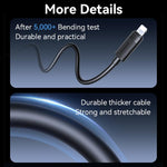 USAMS SJ781 U94 USB-C / Type-C から 8ピン PD30W 急速充電データケーブル、1m