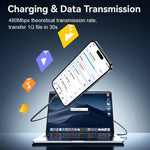 USAMS SJ781 U94 USB-C / Type-C から 8ピン PD30W 急速充電データケーブル、1m