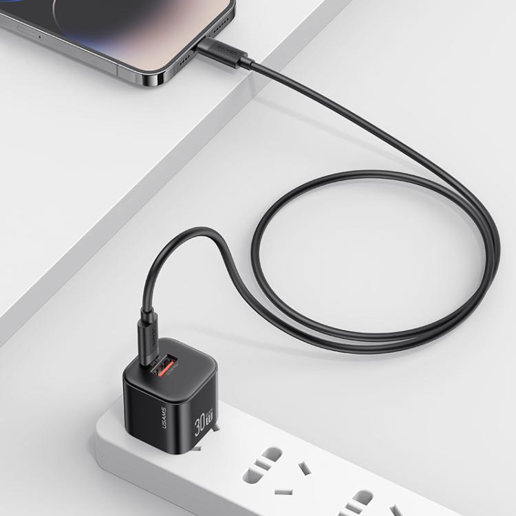 USAMS SJ781 U94 USB-C / Type-C から 8ピン PD30W 急速充電データケーブル、1m