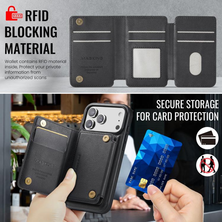MAGKING K3シリーズ MagSafe RFID K3 Proカードバッグ着脱式フォンケース、iPhone 17 Pro Max用、iPhone 17 Pro用、iPhone Air用
