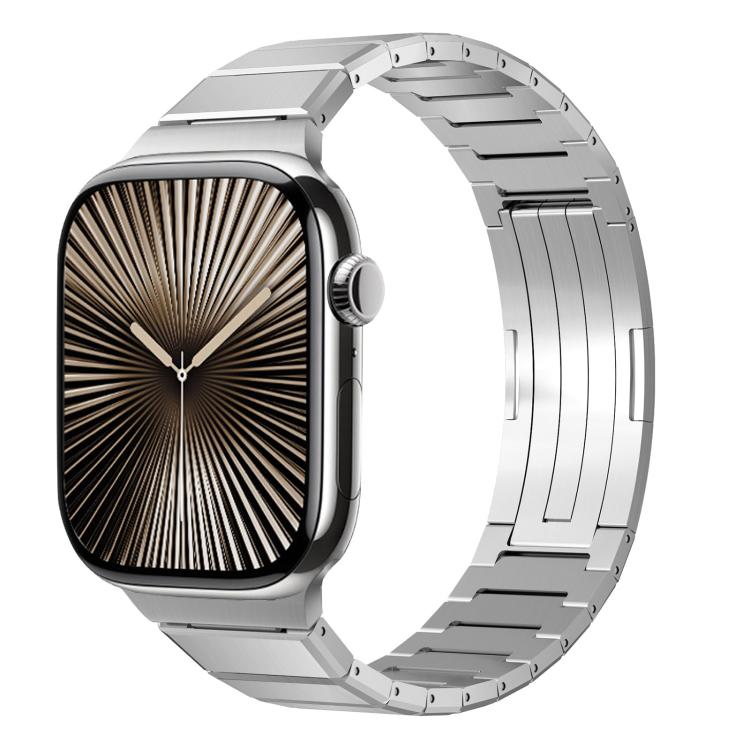 ワンビーズ折りたたみクラスプ金属チタン合金ウォッチバンド、Apple Watch 46mm / 49mm / 45mm / 44mm用、Apple Watch 42mm / 41mm / 40mm / 38mm用