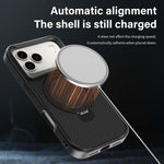 カーボンファイバー質感360 MagSafeホルダーフォンケース、iPhone 17 Pro Max用