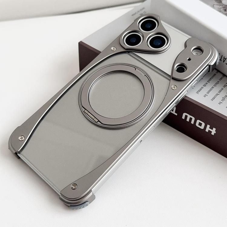 Weasel Original Color Metal Frameless 360 Rotation Holder Magnetic Phone Case, For iPhone 17 Pro Max, For iPhone 17 Pro