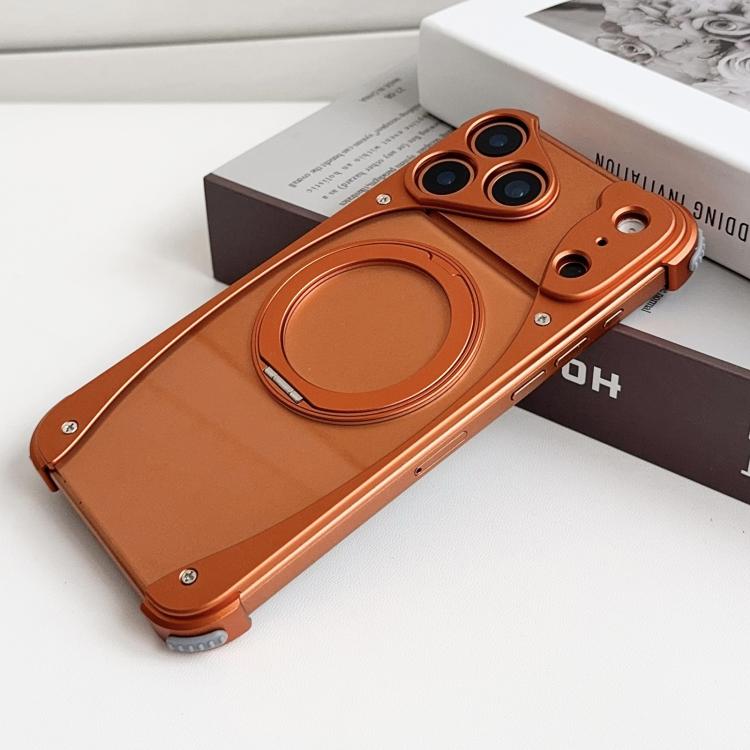 Weaselオリジナルカラー メタルフレームレス360度回転ホルダーマグネットフォンケース、iPhone 17 Pro Max用、iPhone 17 Pro用