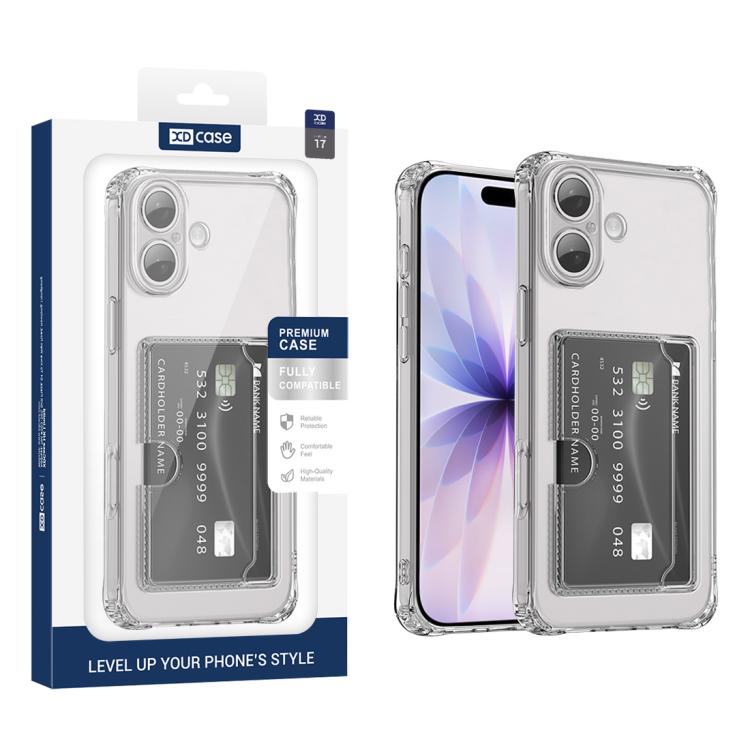 XDcase クリア TPU カードスロット 精密ホールスマホケース、iPhone 17 Pro Max用、iPhone 17 Pro用、iPhone 17用、iPhone Air用