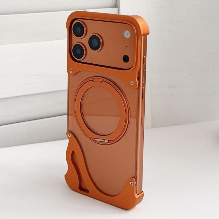 ドルフィン オリジナルカラー メタルフレームレス 360度回転ホルダー 磁気スマホケース、iPhone 17 Pro Max用、iPhone 17 Pro用