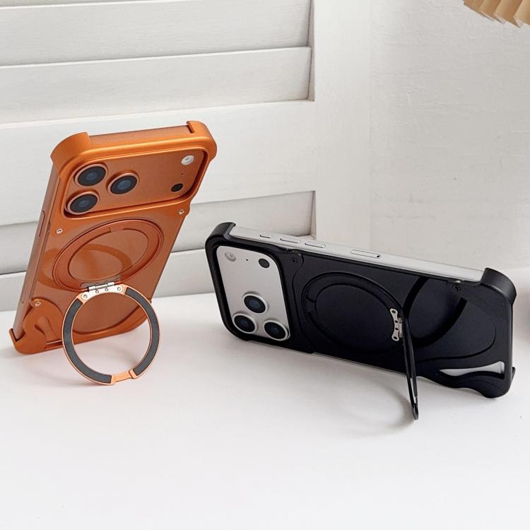 ドルフィン オリジナルカラー メタルフレームレス 360度回転ホルダー 磁気スマホケース、iPhone 17 Pro Max用、iPhone 17 Pro用