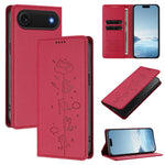 かわいい猫の型押し磁気RFIDヴィーガンレザーフォンケース iPhone Air用、iPhone 16 Pro Max用、iPhone 16 Pro用、iPhone 16 Plus用