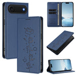 かわいい猫の型押し磁気RFIDヴィーガンレザーフォンケース iPhone Air用、iPhone 16 Pro Max用、iPhone 16 Pro用、iPhone 16 Plus用