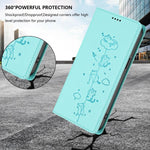 かわいい猫の型押し 磁気 RFID ヴィーガンレザー スマホケース、iPhone 17e / 16e用、iPhone 17 Pro Max用、iPhone 17 Pro用、iPhone 17用