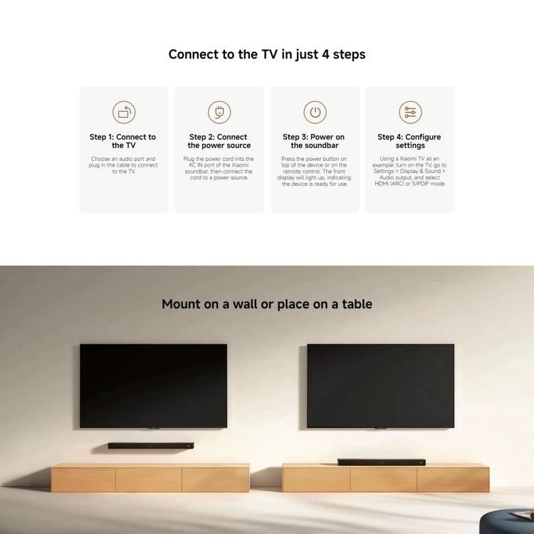 Original Xiaomi Soundbar 2.0 for TV and PC Support NFC Connection, US Plug