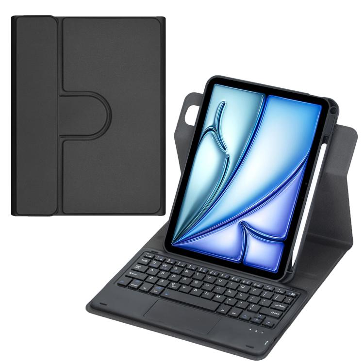 360度回転Bluetoothキーボードレザータブレットケース タッチパッド付き、iPad Pro 11 2025 / 2024用、iPad 2025 / 2022用、iPad Air 11 2025 / iPad Pro 11 2022用、iPad 10.2 2021 / 2019 / iPad Air 3用