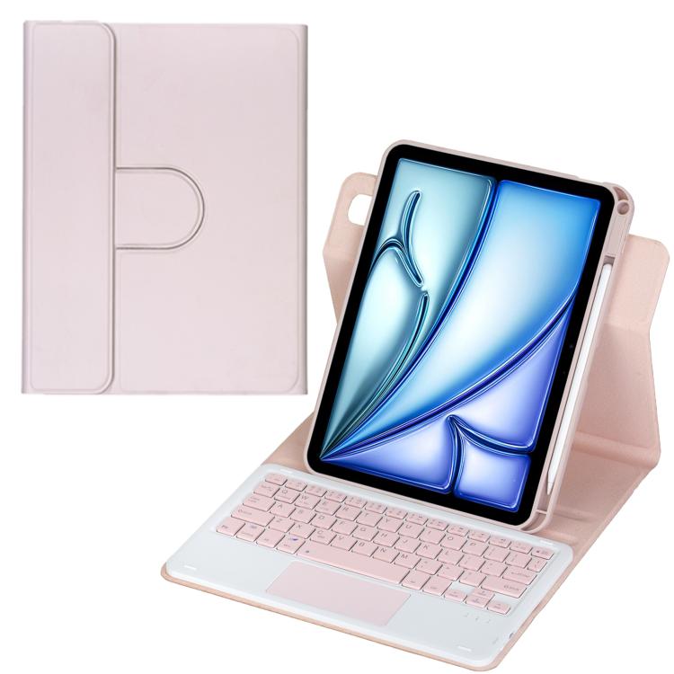 360度回転Bluetoothキーボードレザータブレットケース タッチパッド付き、iPad Pro 11 2025 / 2024用、iPad 2025 / 2022用、iPad Air 11 2025 / iPad Pro 11 2022用、iPad 10.2 2021 / 2019 / iPad Air 3用