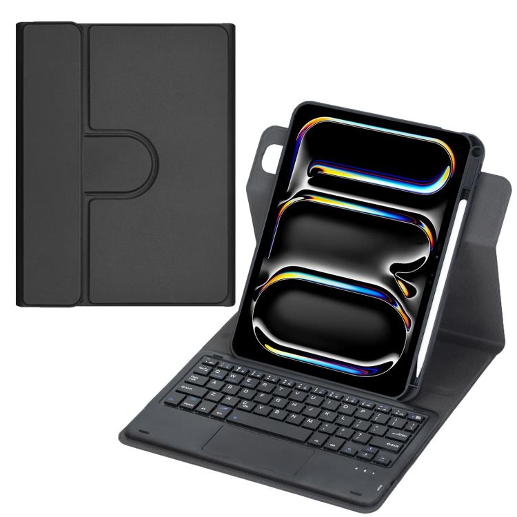 360度回転Bluetoothキーボードレザータブレットケース タッチパッド付き、iPad Pro 11 2025 / 2024用、iPad 2025 / 2022用、iPad Air 11 2025 / iPad Pro 11 2022用、iPad 10.2 2021 / 2019 / iPad Air 3用