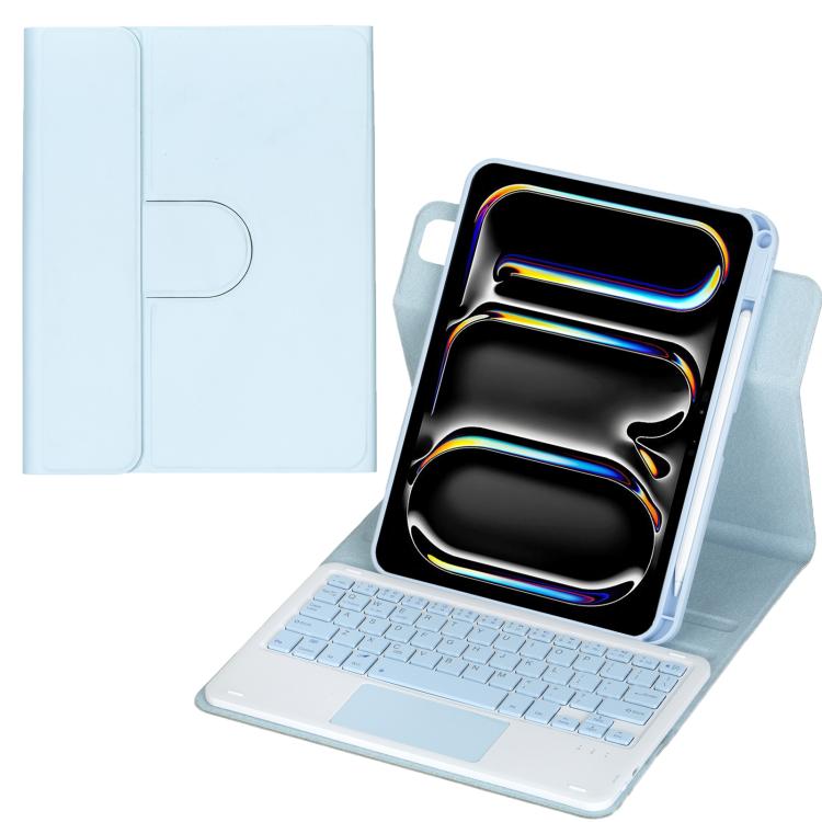 360度回転Bluetoothキーボードレザータブレットケース タッチパッド付き、iPad Pro 11 2025 / 2024用、iPad 2025 / 2022用、iPad Air 11 2025 / iPad Pro 11 2022用、iPad 10.2 2021 / 2019 / iPad Air 3用