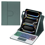 360度回転バックライト付きBluetoothキーボードレザータブレットケース、タッチパッド付き、iPad Pro 11 2025 / 2024対応、iPad 2025 / 2022対応、iPad Air 11 2025 / iPad Pro 11 2022対応、iPad 10.2 2021 / 2019 / iPad Air 3対応