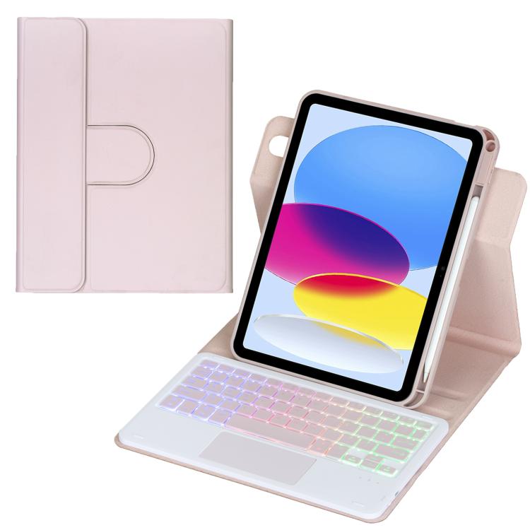 360度回転バックライト付きBluetoothキーボードレザータブレットケース、タッチパッド付き、iPad Pro 11 2025 / 2024対応、iPad 2025 / 2022対応、iPad Air 11 2025 / iPad Pro 11 2022対応、iPad 10.2 2021 / 2019 / iPad Air 3対応