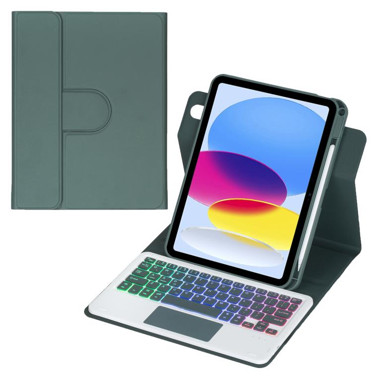 360度回転バックライト付きBluetoothキーボードレザータブレットケース、タッチパッド付き、iPad Pro 11 2025 / 2024対応、iPad 2025 / 2022対応、iPad Air 11 2025 / iPad Pro 11 2022対応、iPad 10.2 2021 / 2019 / iPad Air 3対応
