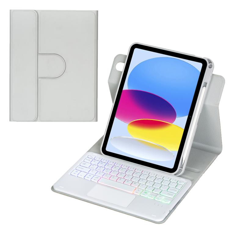 360度回転バックライト付きBluetoothキーボードレザータブレットケース、タッチパッド付き、iPad Pro 11 2025 / 2024対応、iPad 2025 / 2022対応、iPad Air 11 2025 / iPad Pro 11 2022対応、iPad 10.2 2021 / 2019 / iPad Air 3対応