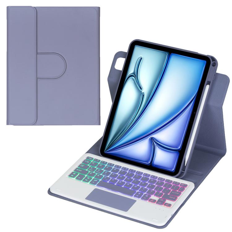 360度回転バックライト付きBluetoothキーボードレザータブレットケース、タッチパッド付き、iPad Pro 11 2025 / 2024対応、iPad 2025 / 2022対応、iPad Air 11 2025 / iPad Pro 11 2022対応、iPad 10.2 2021 / 2019 / iPad Air 3対応