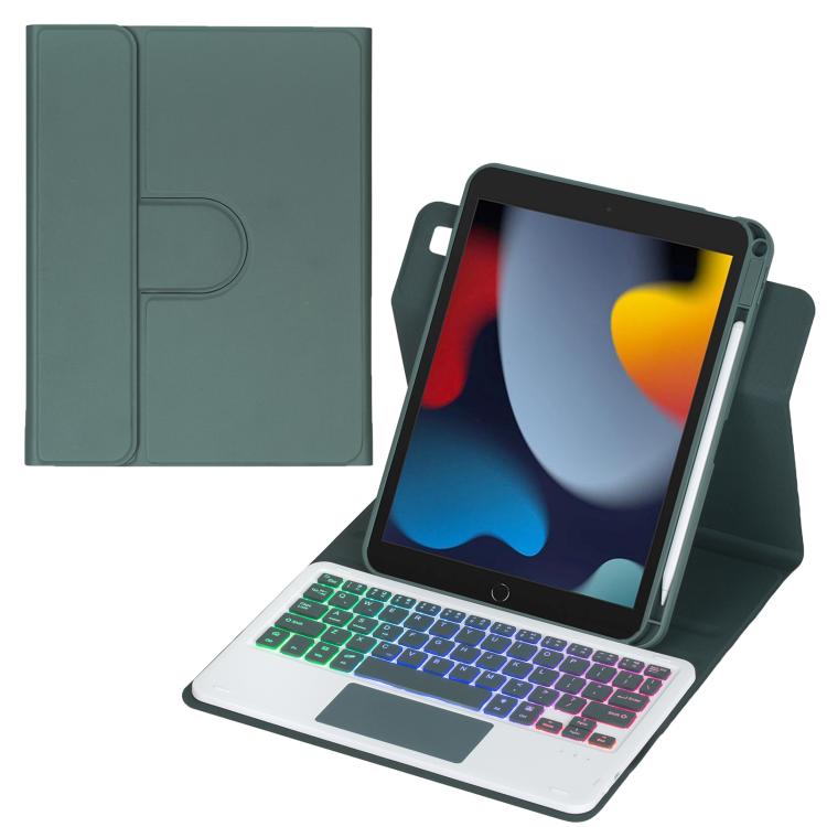 360度回転バックライト付きBluetoothキーボードレザータブレットケース、タッチパッド付き、iPad Pro 11 2025 / 2024対応、iPad 2025 / 2022対応、iPad Air 11 2025 / iPad Pro 11 2022対応、iPad 10.2 2021 / 2019 / iPad Air 3対応