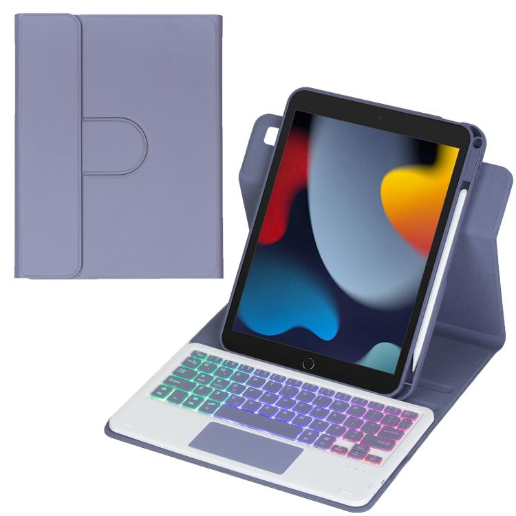 360度回転バックライト付きBluetoothキーボードレザータブレットケース、タッチパッド付き、iPad Pro 11 2025 / 2024対応、iPad 2025 / 2022対応、iPad Air 11 2025 / iPad Pro 11 2022対応、iPad 10.2 2021 / 2019 / iPad Air 3対応