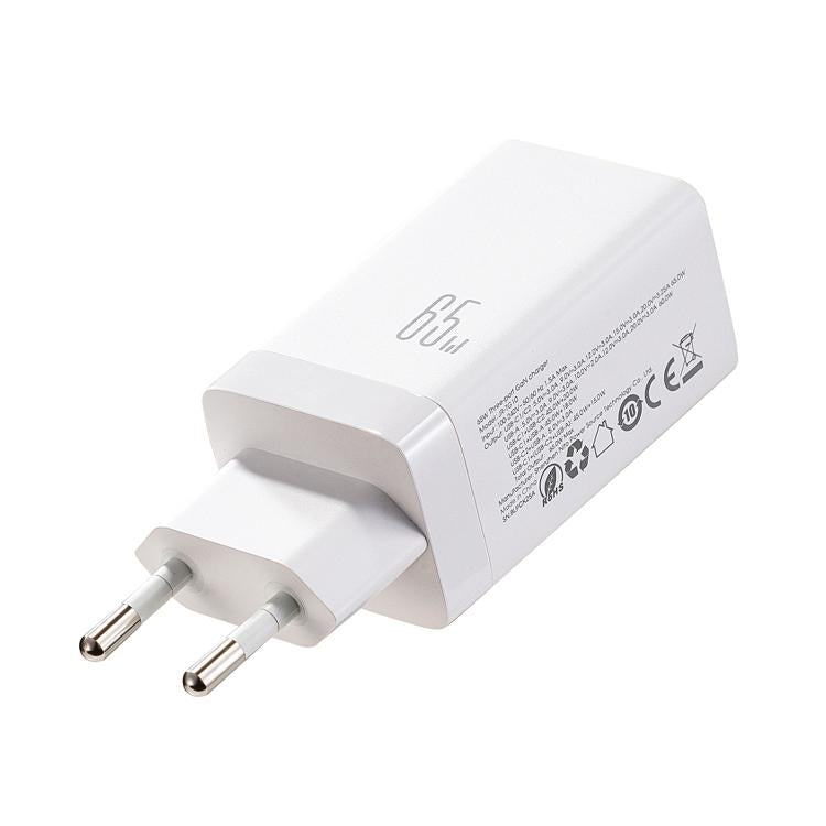 JOYROOM JR-TG10 65W GaN デュアルType-C、USB 3ポート充電器 Type-C to Type-Cケーブル付き EUプラグ、UKプラグ