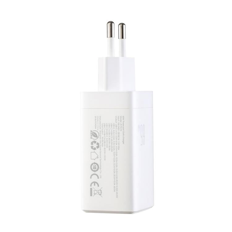 JOYROOM JR-TG10 65W GaN デュアルType-C、USB 3ポート充電器 Type-C to Type-Cケーブル付き EUプラグ、UKプラグ